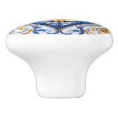Blauw witgoud look Talavera Azulejo Tegel Keramische Knop (Zijkant)
