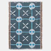 💙 Blauw Witte Abstract Geometrische Moderne Decor Deken (Voorkant Verticaal)