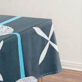 Blauw Witte Abstracte Geometrische Ontwerp Tafelkleed (Voorbeeld)
