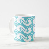 Blauw Witte Abstracte Koffiemok (Voorkant links)