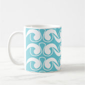 Blauw Witte Abstracte Koffiemok (Links)