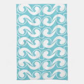 Blauw Witte Abstracte Kunst Theedoek (Verticaal)