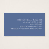 Blauw Witte Abstracte Monogram Moderne Visitekaart Visitekaartje (Achterkant)