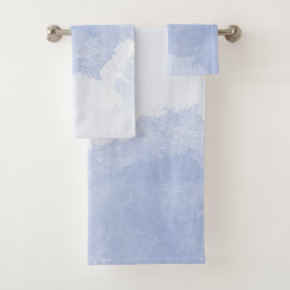 Blauw witte abstracte waterverf spat kust- bad handdoek
