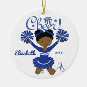 Blauw-witte Afrikaanse Cheerleader Ornament (Voorkant)