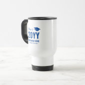 Blauw & Witte Afstudeercadeau Aangepaste Reisbeker (Voorkant links)