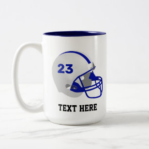 Blauw & Witte American Football Helmet Tweekleurige Koffiemok