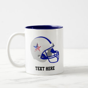 Blauw & Witte American Football Helmet Tweekleurige Koffiemok
