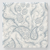 Blauw-witte ananas paradijs stenen onderzetter (Voorkant)