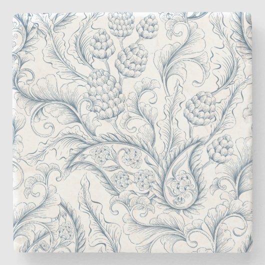 Blauw-witte ananas paradijs stenen onderzetter (Voorkant)