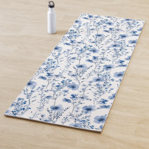 Blauw Witte Aquarel Bloem Wildbloem Patroon