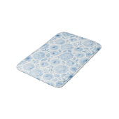 Blauw Witte Aquarel Bloemen Badmat (Gekanteld)
