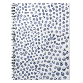 Blauw Witte Aquarel Bosbes Fruit Notitieboek