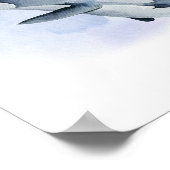 Blauw Witte Aquarel Orka Orka Poster (Hoek)