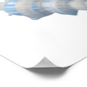 Blauw & Witte Aquarel Schelpen – Ocean Babykamer Poster (Hoek)