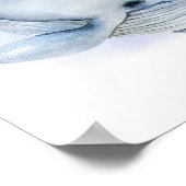 Blauw Witte Aquarel Vinvis Bultrug Walvis Poster (Hoek)