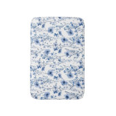 Blauw Witte Aquarel Wilde Bloem Bloemstuk Badmat (Voorkant Verticaal)