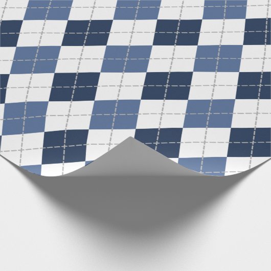 blauw witte argipsplaat cadeaupapier (Hoek)