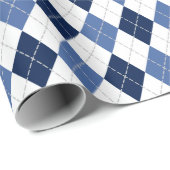 blauw witte argipsplaat cadeaupapier (Rol Hoek)