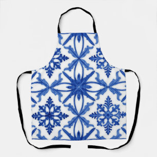 Blauw Witte Azulejo Tegel Bloemmotief Schort