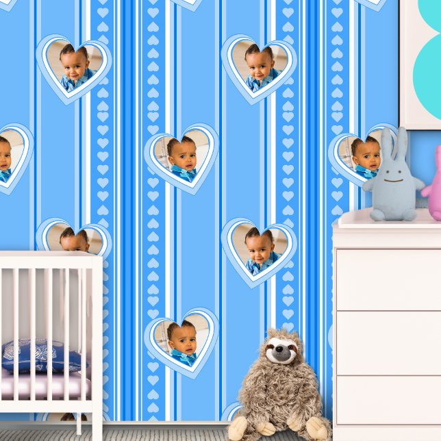 Blauw Witte Baby Persoonlijk Behang (Creator heeft geüpload)