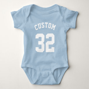 Blauw & Witte Baby   Sport Jersey Design Romper