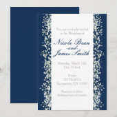 Blauw & Witte Baby's Adem Trouwkaarten Kaart (Voorkant / Achterkant)