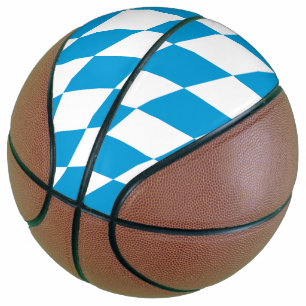 Blauw-witte Beierse Diamant Vlag Patroon Basketbal