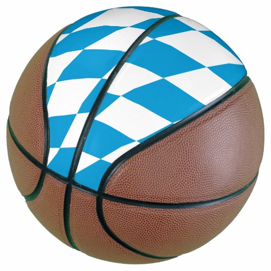 Blauw-witte Beierse Diamant Vlag Patroon Basketbal (Schuin)