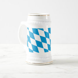 Blauw-witte Beierse Diamant Vlag Patroon Bierpul