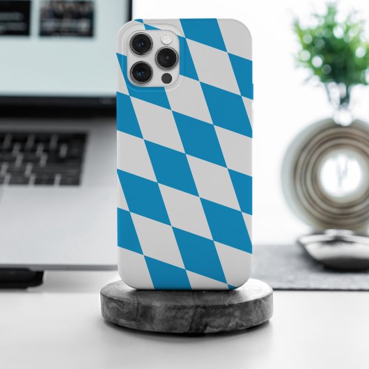 Blauw-witte Beierse Diamant Vlag Patroon Case-Mate iPhone Case