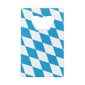 Blauw-witte Beierse Diamant Vlag Patroon Creditkaart Flessenopener (Achterkant)