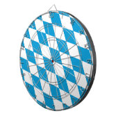 Blauw-witte Beierse Diamant Vlag Patroon Dartbord (Voorkant Rechts)