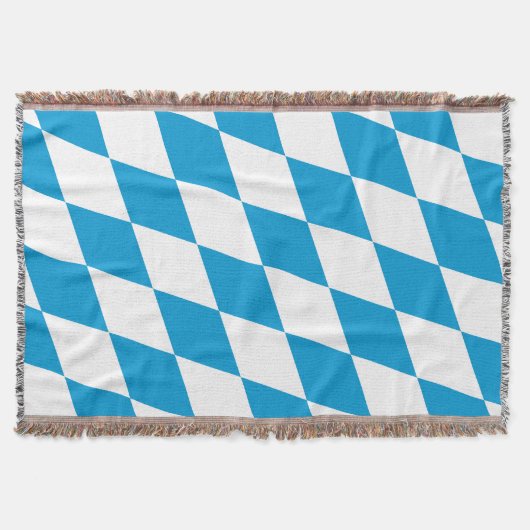 Blauw-witte Beierse Diamant Vlag Patroon Deken (Voorkant)