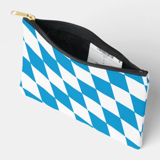 Blauw-witte Beierse Diamant Vlag Patroon Etui (Open)