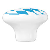 Blauw-witte Beierse Diamant Vlag Patroon Keramische Knop (Zijkant)
