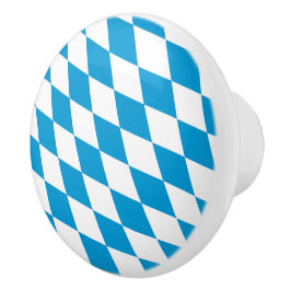 Blauw-witte Beierse Diamant Vlag Patroon Keramische Knop