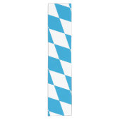 Blauw-witte Beierse Diamant Vlag Patroon Korte Tafelloper (Voorkant)