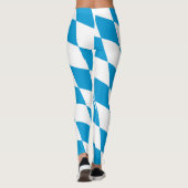 Blauw-witte Beierse Diamant Vlag Patroon Leggings (Achterkant)