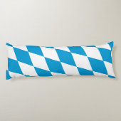 Blauw-witte Beierse Diamant Vlag Patroon Lichaamskussen (Achterkant)