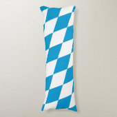 Blauw-witte Beierse Diamant Vlag Patroon Lichaamskussen (Voorkant Verticaal)