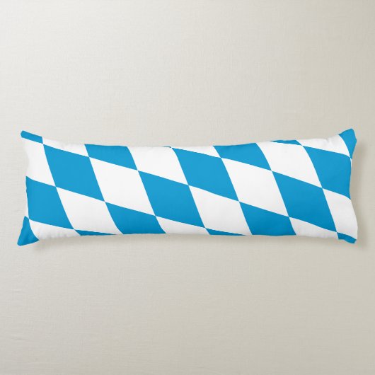 Blauw-witte Beierse Diamant Vlag Patroon Lichaamskussen (Voorkant)