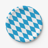 Blauw-witte Beierse Diamant Vlag Patroon Papieren Bordje (Voorkant)