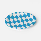 Blauw-witte Beierse Diamant Vlag Patroon Papieren Bordje (Gekanteld)