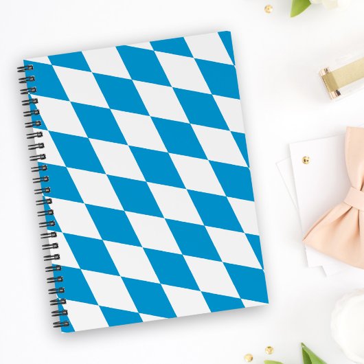 Blauw-witte Beierse Diamant Vlag Patroon Planner