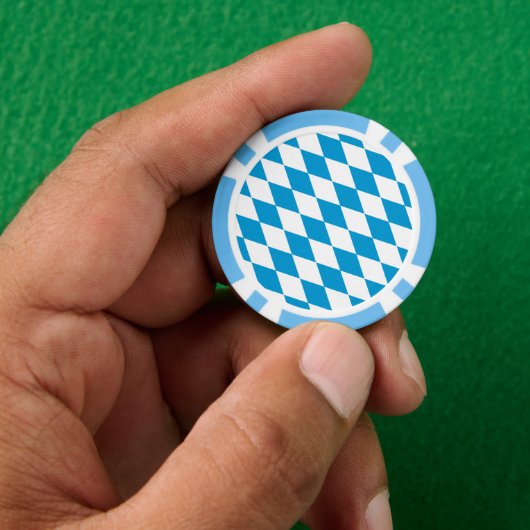 Blauw-witte Beierse Diamant Vlag Patroon Poker Chips (Hand)