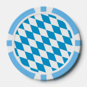 Blauw-witte Beierse Diamant Vlag Patroon Poker Chips (Voorkant)