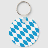 Blauw-witte Beierse Diamant Vlag Patroon Sleutelhanger (Achterkant)