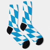 Blauw-witte Beierse Diamant Vlag Patroon Sokken (Rechts)