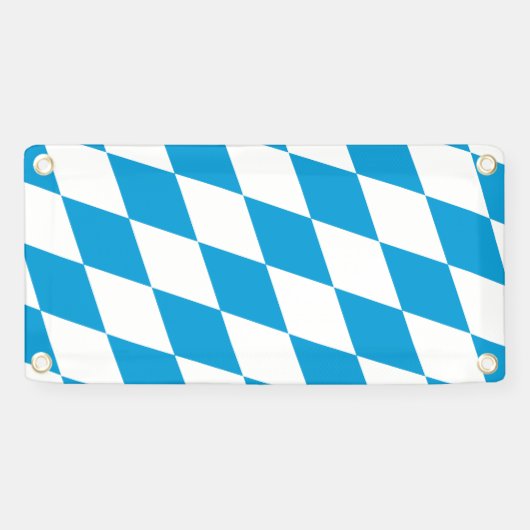 Blauw-witte Beierse Diamant Vlag Patroon Spandoek (Horizontaal)